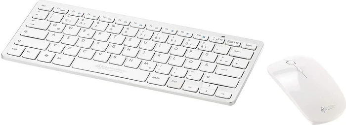 GeneralKeys Funktastatur mit Maus-Set silber/weiß, USB, DE
