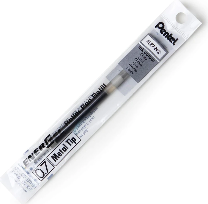 Pentel EnerGel Roller Pen LR7-NX Tintenrollermine 0.35mm (0.7mm Ball) grau