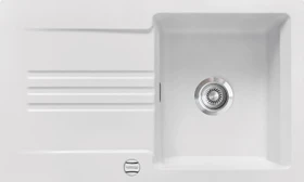 systemceram Kara 85 F Einbau Becken reversibel mit Ablauffernbedienung satin
