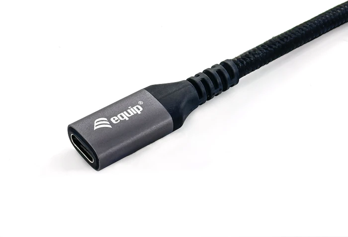 Equip USB-C Verlängerung, USB 3.1, 10Gb/s, USB-C 3.1 [Stecker] auf USB-C 3.1 [Buchse], Verlängerungskabel C/C, 0.5m, schwarz
