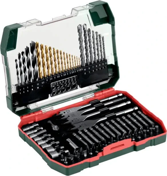 Metabo Bohrer-/Bits-/Steckschlüssel-Zubehörset inkl. Werkzeugbox, 86-tlg.