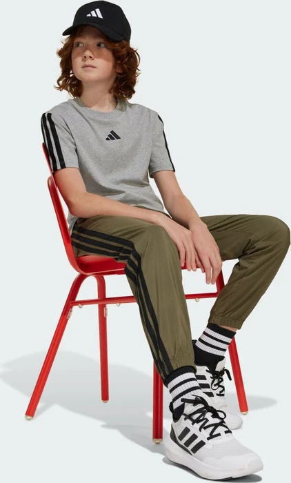adidas Essentials T-Shirt kurzarm medium grey heather/black (Junior)