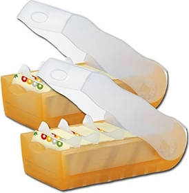 HAN Croco Karteibox, A7, transparent/transparent, inkl. 100 Karteikarten, 2er-Pack
