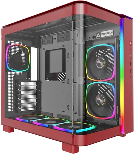 Montech King 95 Pro Vibrant Red, rot, Glasfenster