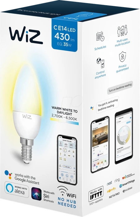 WiZ Whites LED Kerze 5.5W E14
