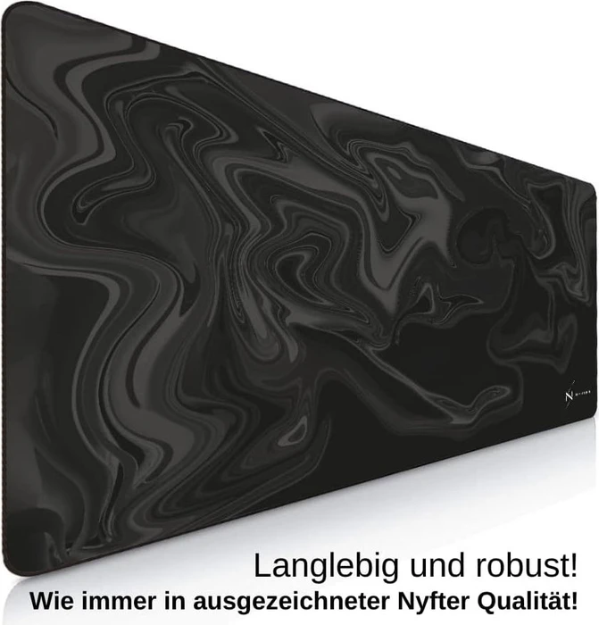 Nyfter Nyfpad XXL Liquid Premium Gaming Mousepad, 900x500mm, Design grau/schwarz