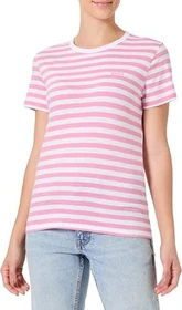 Hugo Boss Striped T-Shirt kurzarm open purple (Damen)