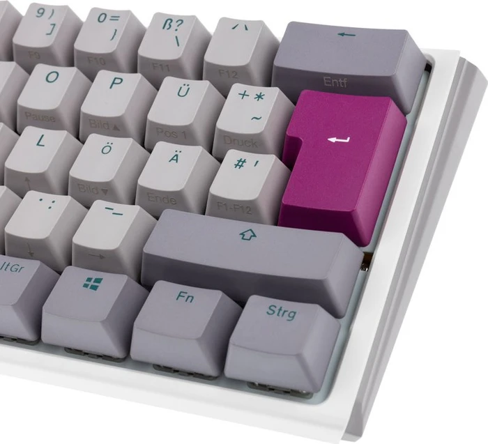 Ducky One 3 Mini, Mist Grey, PBT, LEDs RGB, MX SILENT RGB RED, USB, DE