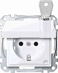 Merten System M SCHUKO-Steckdose Thermoplast brillant, aktivweiß glänzend