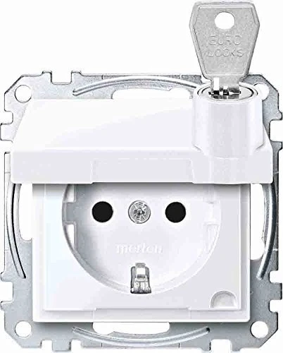 Merten System M SCHUKO-Steckdose Thermoplast brillant, aktivweiß glänzend