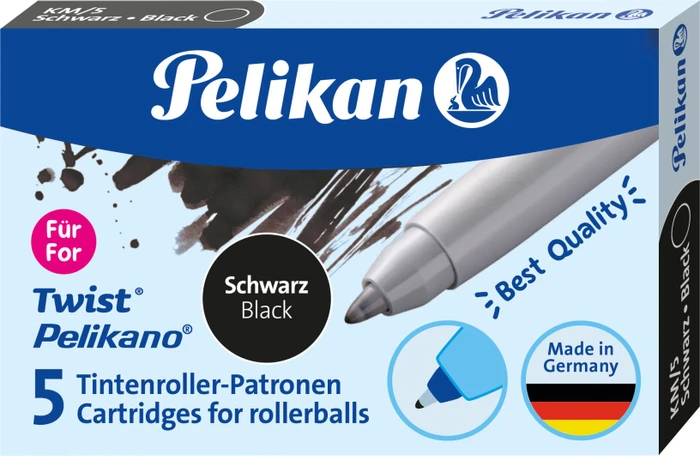 Pelikan Tintenroller-Patrone schwarz, 5er-Pack