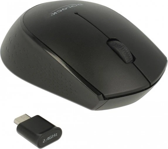 DeLOCK Wireless USB-C Mini Maus schwarz, USB-C