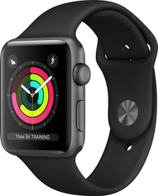 Apple Watch Series 3 (GPS) Aluminium 42mm grau mit Sportarmband schwarz