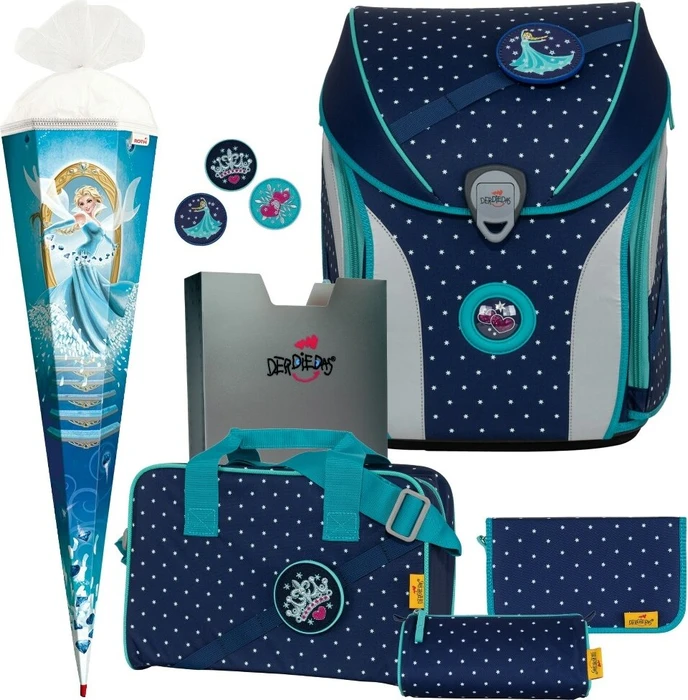 DerDieDas ErgoFlex Max Buttons Star Princess Schultaschen-Set, 5-tlg.