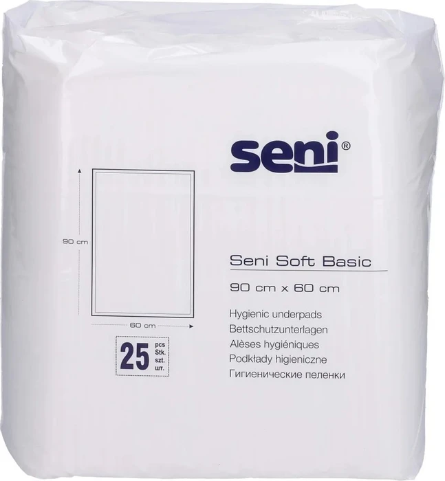 Seni Soft Basic Bettschutzeinlage, 60x90cm, 25 Stück