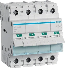 Hager Ausschalter 63A 4 Schließer 400V AC 4PLE