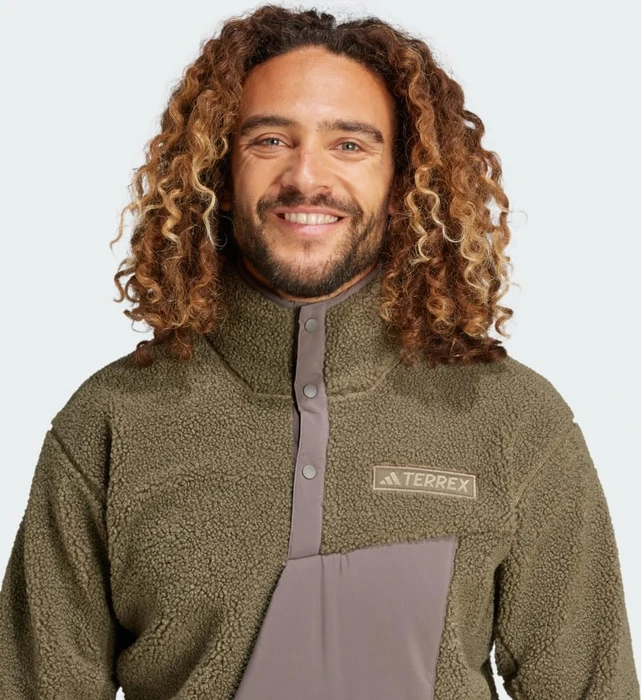 adidas Terrex Xploric High Pile Fleece Pullover olive strata (Herren)