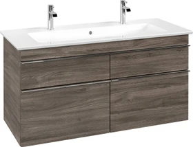 Villeroy & Boch Venticello Waschbeckenunterschrank für Becken mittig 4 Auszüge 1153x590x477mm stone oak/chrome