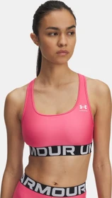 Under Armour HeatGear Armour Mid Sport-BH super pink/white (Damen)