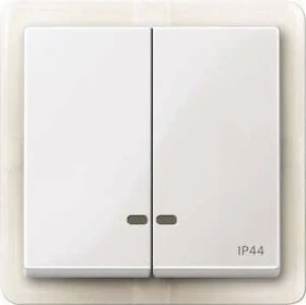 Merten System M Doppelwippe Kontrollfenster IP44 Thermoplast brillant, polarweiß