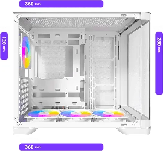 Antec C5 Curve ARGB White, Glasfenster