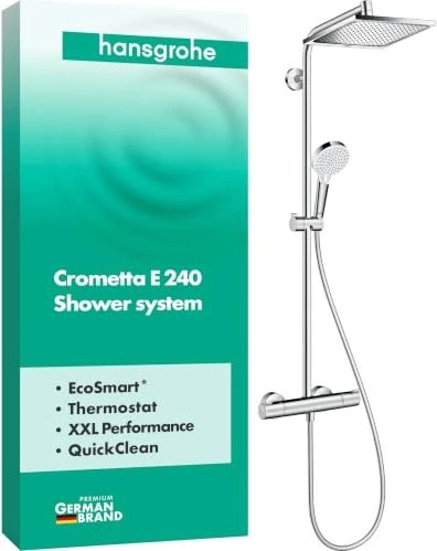 Hansgrohe Crometta E Showerpipe 240 1jet EcoSmart Thermostat Duschsystem chrom
