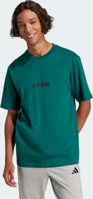 adidas Essentials Linear Single Jersey T-Shirt kurzarm collegiate green/black (Herren)