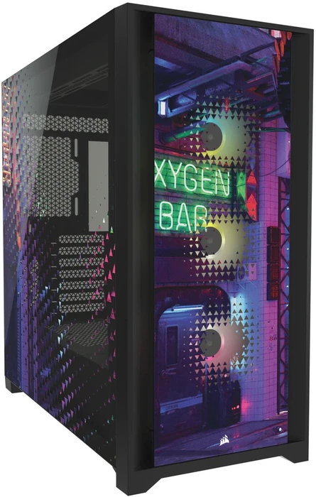 Corsair iCue 5000X RGB Signature Series Neon Night, schwarz, Glasfenster