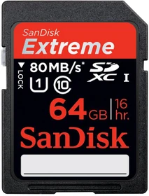 SanDisk Extreme R80/W60 64GB, UHS-I, Class 10