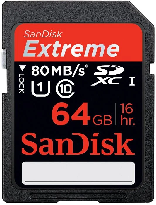 SanDisk Extreme R80/W60 64GB, UHS-I, Class 10