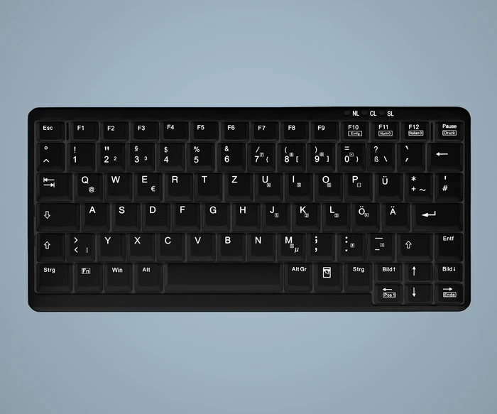 Contour Design Active Key kompakte Mini-Tastatur im Notebook-Design, schwarz, USB, DE