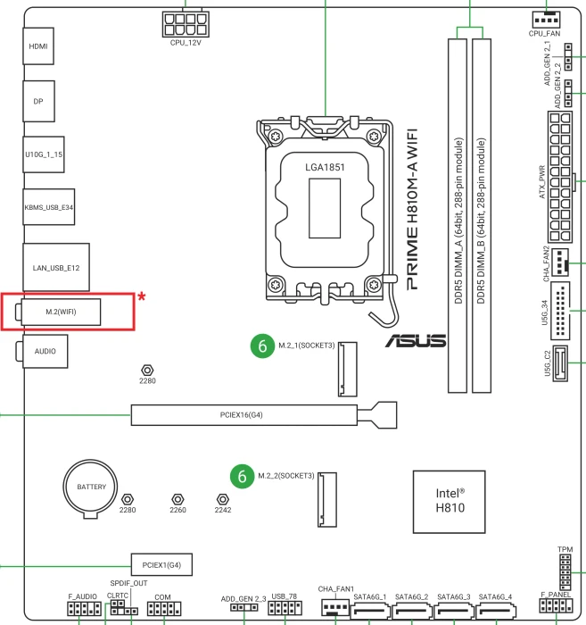 ASUS Prime H810M-A WIFI (Intel 1851)