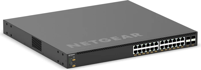 Netgear AVoIP M4350 Rackmount 10G Managed Switch, 24x RJ-45, 4x SFP28, 576W PoE+