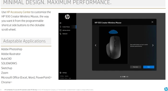 HP 930M Wireless Creator Mouse silber, USB/Bluetooth
