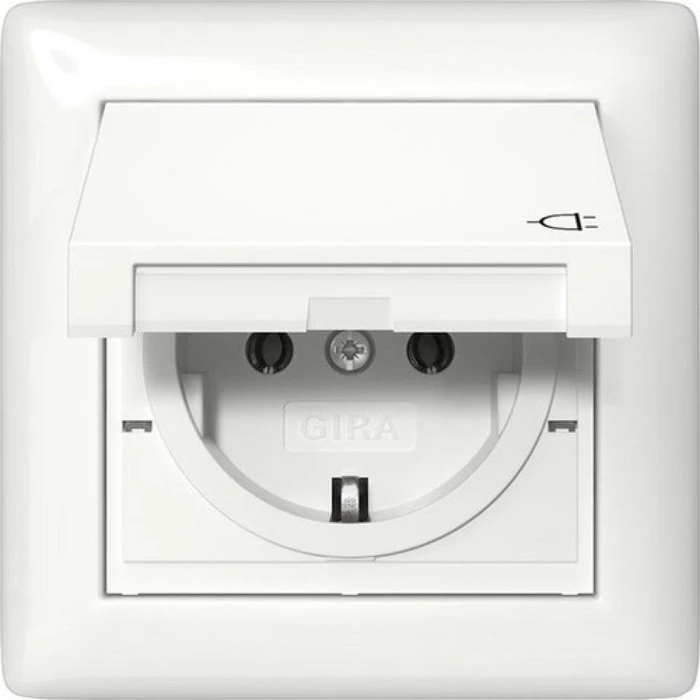 Gira System 55 Abdeckung SCHUKO-Steckdose, reinweiß