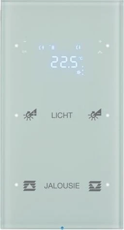 Berker KNX R.3 Touchsensor 2-fach mit Temperaturregler polarweiß, konfiguriert