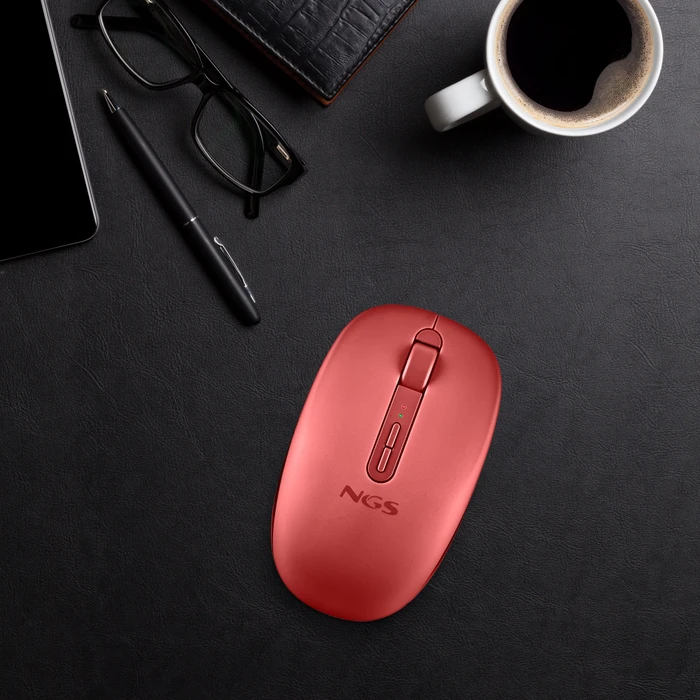 NGS Fog Dual Red Wireless Mouse, rot, USB/Bluetooth