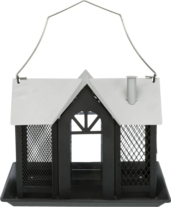 Trixie Vogelfutterhaus Villa mit 3 Kammern, schwarz/weiß