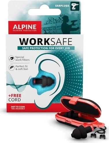 Alpine WorkSafe Ohrstöpsel, 2 Stück