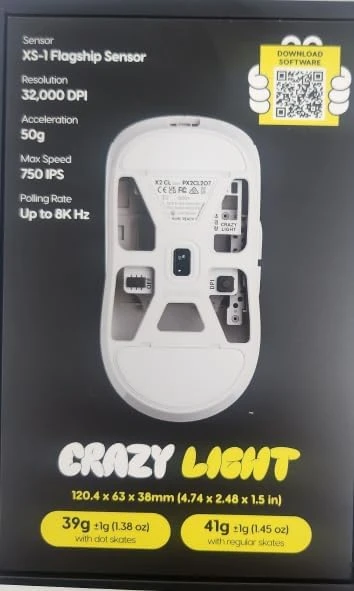 Pulsar Gaming Gears X2 CL CrazyLight Medium Wireless Uyuni White, USB
