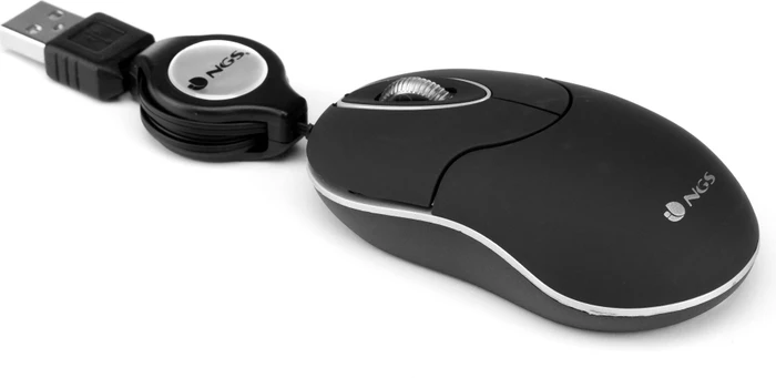 NGS Sin Laptop Mouse with Retractable Cable schwarz, USB
