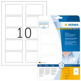 Herma Namensetiketten Acetatseide, 80x50mm, ablösbar, weiß, 20 Blatt (200 Etiketten)