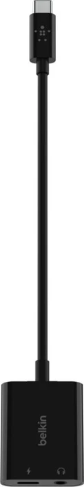 Belkin RockStar 3.5-mm-Klinken-Audio- und USB-C-Ladeadapter schwarz