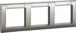 Schneider Electric ELSO Joy Rahmen 3-fach, edelstahleffekt