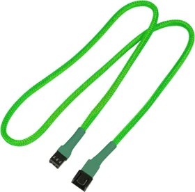 Nanoxia 3-Pin Verlängerung, sleeved, 60cm, Neongrün