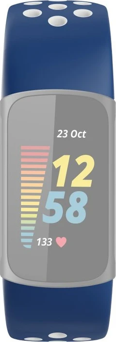 Hama Ersatzarmband für Fitbit Charge 5 Silikon blau/grau