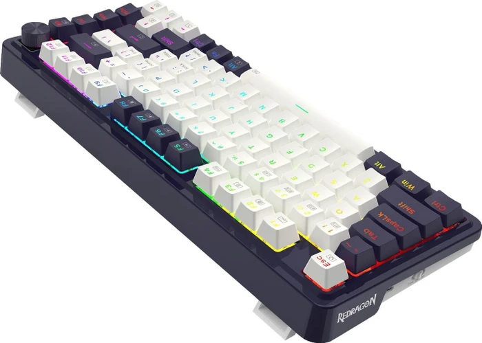 Redragon Ucal K673 Pro, schwarz/weiß, LEDs RGB, Redragon RED, USB/Bluetooth, US