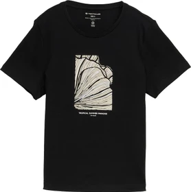 Tom Tailor Print T-Shirt kurzarm schwarz (Damen)