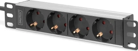 Digitus 10" Steckdosenleiste, 1HE, 4-fach, 250V, grau, 2m