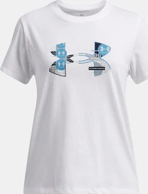 Under Armour Big Logo UA Fill Funktionsshirt kurzarm white/harbor blue/ether blue (Junior)